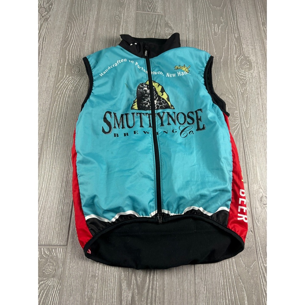 Louis Garneau Cycling Vest Mens Small Smuttynose Brewing Co Blue Red Sleeveless